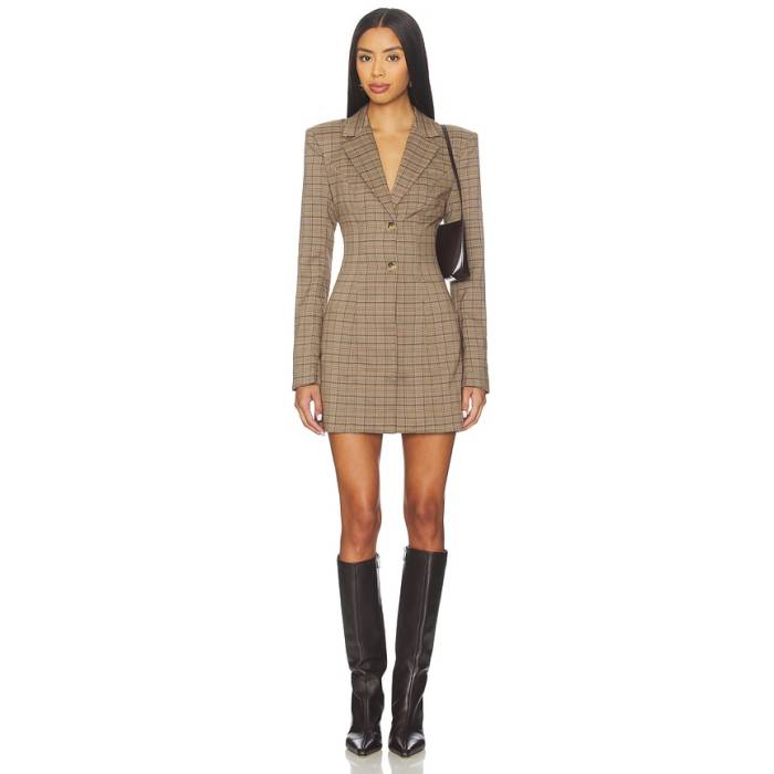 Majorelle 【 Dolly Blazer Dress Women Brown Multi Plaid 】 ブレイザー お召しもの レディース 赤銅色 赤銅色