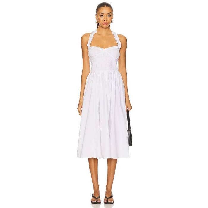 Majorelle 【 X Yhasmina Ferrara Alexis Midi Dress Women White 】 お召しもの レディース 白いこと 白いこと