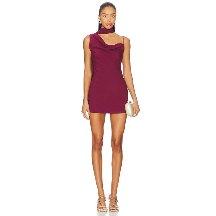 Superdown 【 Beatrice Drape Mini Dress Women Plum 】 お召しもの レディース