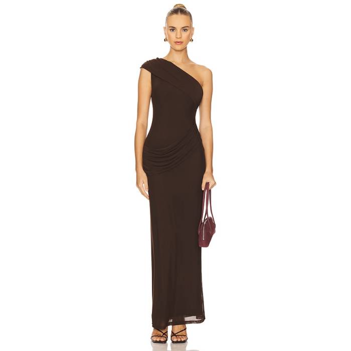 Superdown 【 Fleur Maxi Dress Women Dark Brown 】 お召しもの レディース 赤銅色 赤銅色