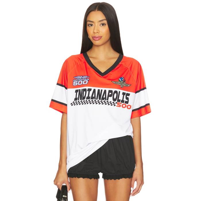 Philcos 【 Indianapolis 500 Jersey Men Red \u0026Amp; White 】 インディアナの州都 ティーシャツ メンズ Red 赤・赤いこと 白いこと 白いこと