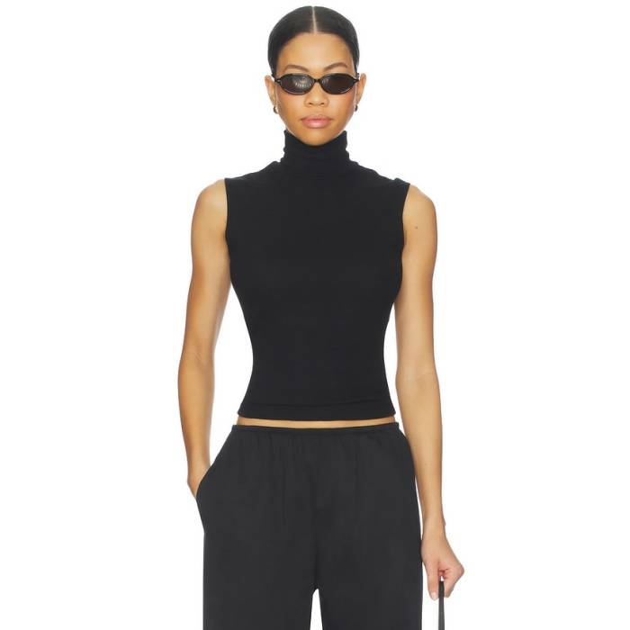 Leset 【 Lauren Sleeveless Turtleneck Women Black 】 Sleeveless ノン捩り レディース 黒いこと 黒いこと