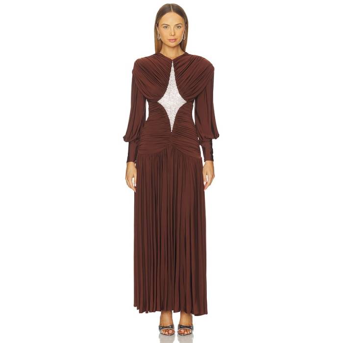 Alemais 【 Silvio Ruched Midi Dress Women Chocolate 】 お召しもの レディース