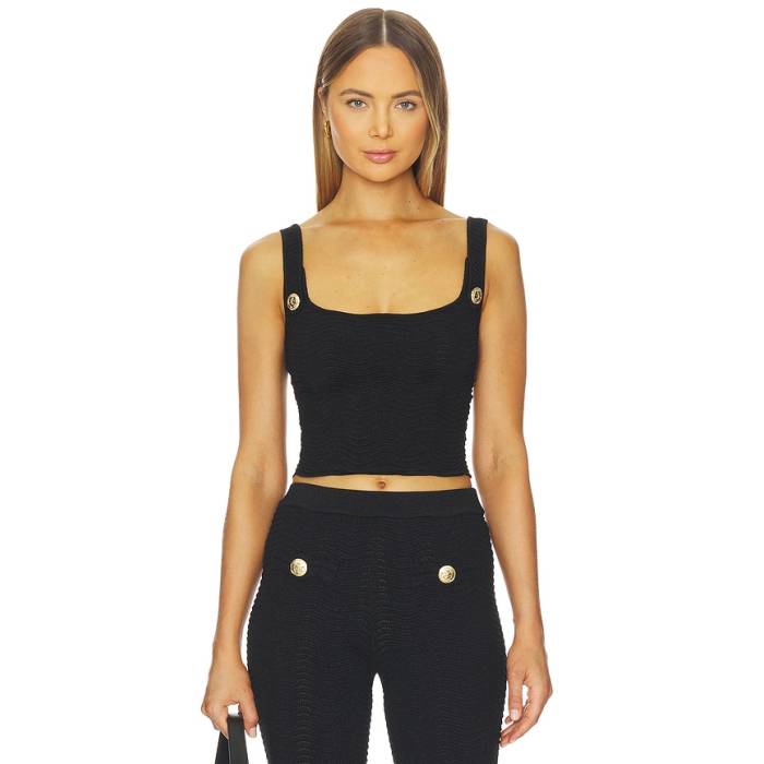 Retrofete 【 Aloe Knit Top Women Metallic Black 】 編み物 レディース 黒いこと 黒いこと