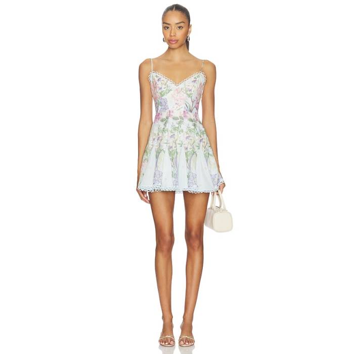 Charo Ruiz Ibiza 【 Marlene Short Dress Women Blue Botanic 】 御召しもの レディース 青碧 青碧