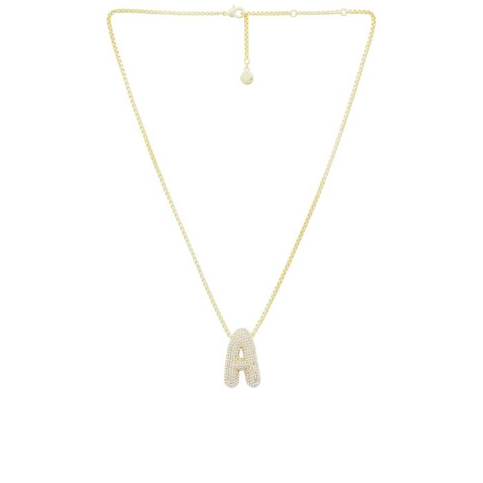 Baublebar 【 Pave Bubble Initial Necklace Women Clear \u0026Amp; Gold 】 砂上の楼閣 首飾り レディース ゴールド