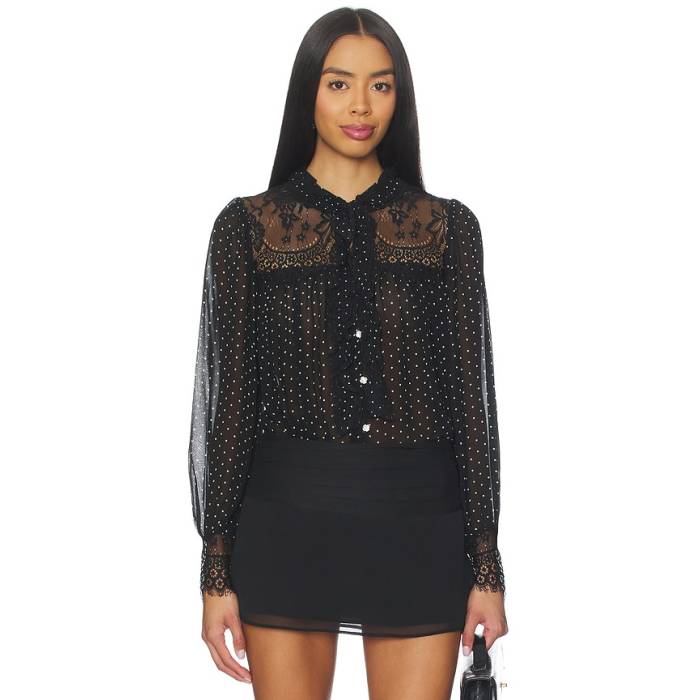 Sea 【 Melody Polka Dot Top Women Black 】 レディース 黒いこと 黒いこと