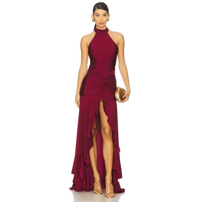 Runaway The Label 【 Zelma High Neck Maxi Dress Women Wine 】 ハイ ドレス レディース|スニケス
