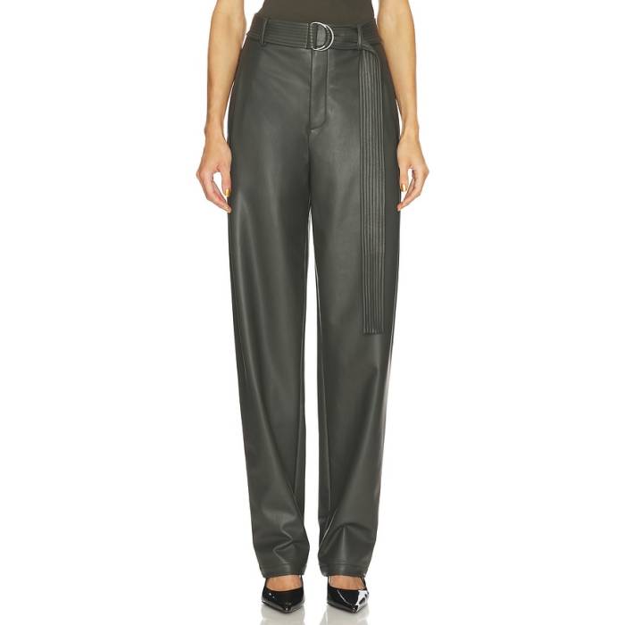Lapointe 【 Faux Leather Belted Tapered Women Pine 】 なめし革 レディース