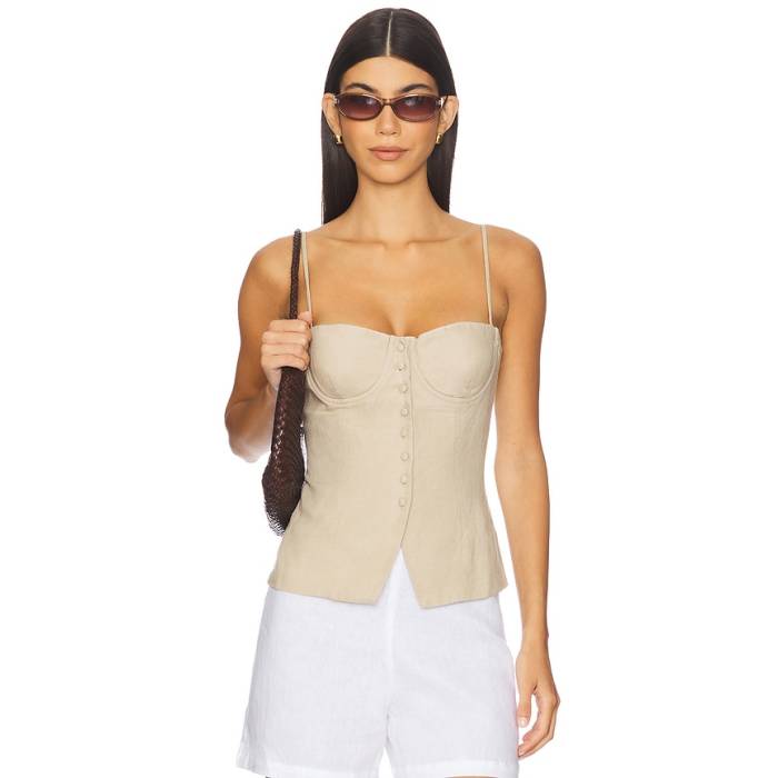 オニア Onia 【 Air Linen Underwire Corset Top Women Jute 】 レディース