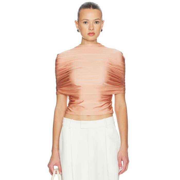 Lapointe 【 Mock Neck Ruched Top Women Dune 】 レディース