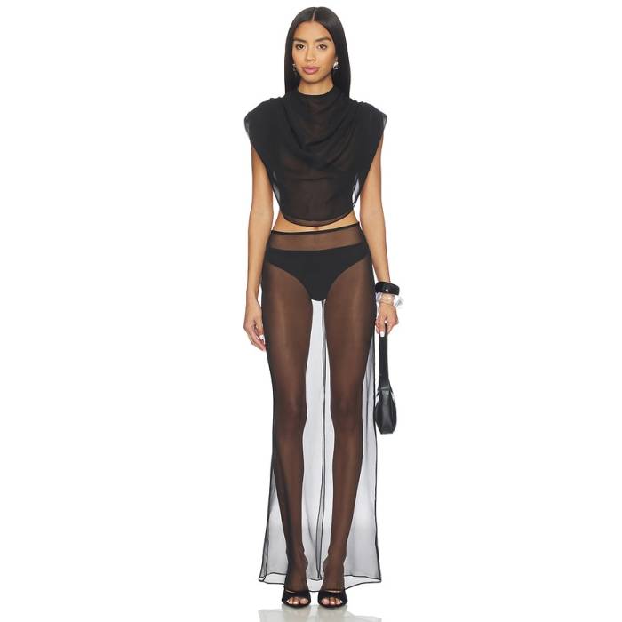 Cha The Label 【 Chiffon Set Women Black 】 レディース 黒いこと 黒いこと