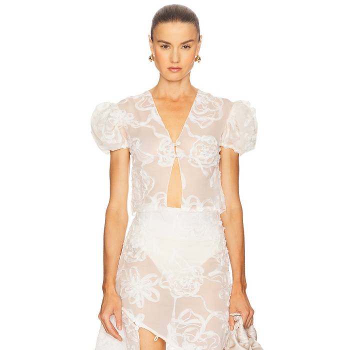 House Of Sunny 【 Casa Anglaise Blouse Women Oat 】 レディース