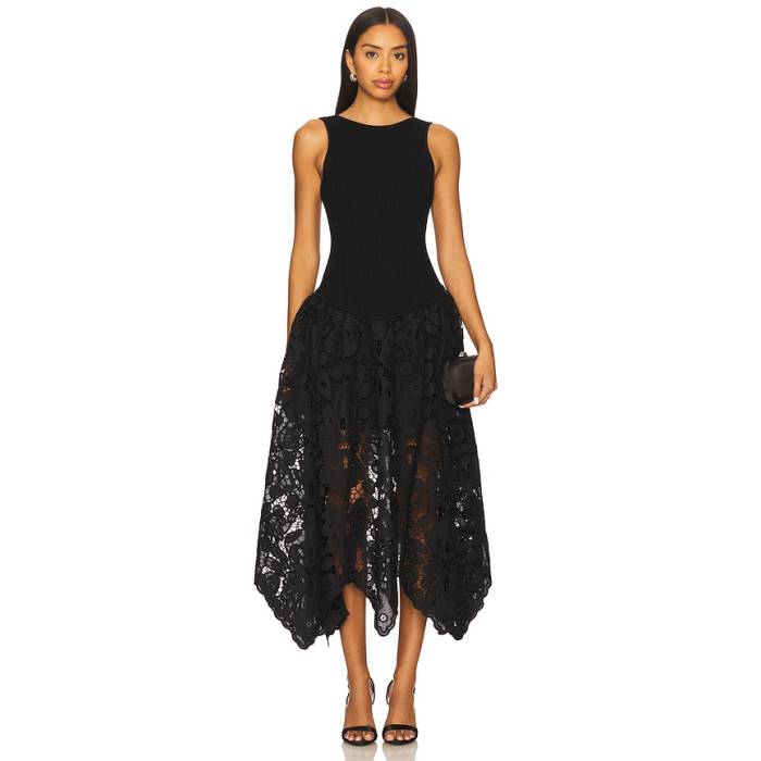 Aje 【 Atlas Knit Midi Dress Women Black 】 編み物 御召しもの レディース 黒いこと 黒いこと