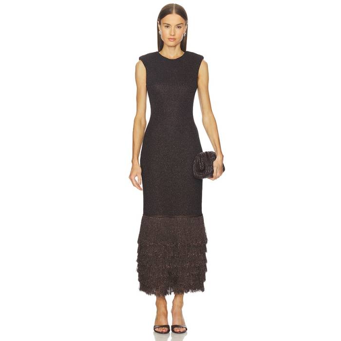 Aje 【 Breeze Knit Midi Dress Women Chocolate 】 編み物 御召しもの レディース