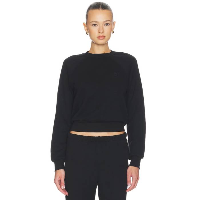 Eterne 【 Shrunken Raglan Sweatshirt Women Black 】 Raglan ラグラン 汗水 調教師 レディース 黒いこと 黒いこと