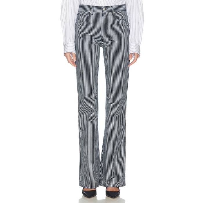 ニリ 置き目タン Nili Lotan 【 Celia Striped Jean Women Railroad Stripe Rinse 】 レディース Stripe 縞模様