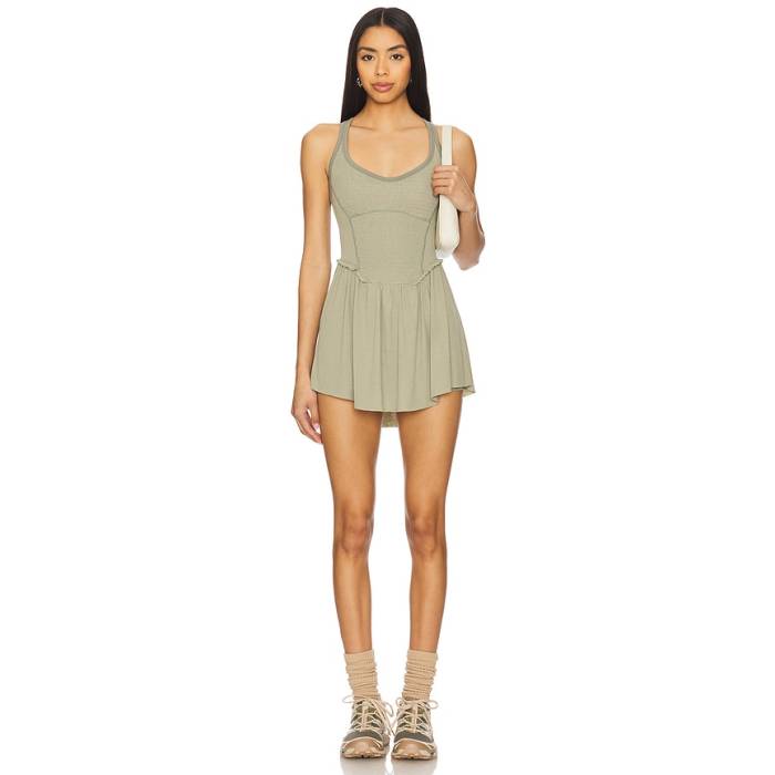 フリーピープル Free People 【 X Fp Movement Smockin Hot Dress Women Army 】 御召しもの レディース 正規陸軍
