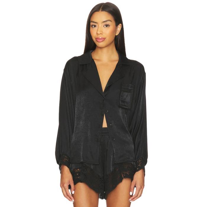 フリーピープル Free People 【 X Intimately Midnight Muse Sleep Shirt In Black Women Black 】 黒いこと 黒いこと レディース 黒いこと 黒いこと