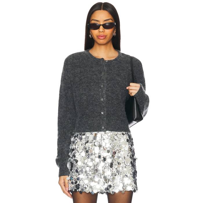 ゲストゥース Gestuz 【 Debbie Short Cardigan Women Charcoal Melang 】 ジレー レディース 濃灰色