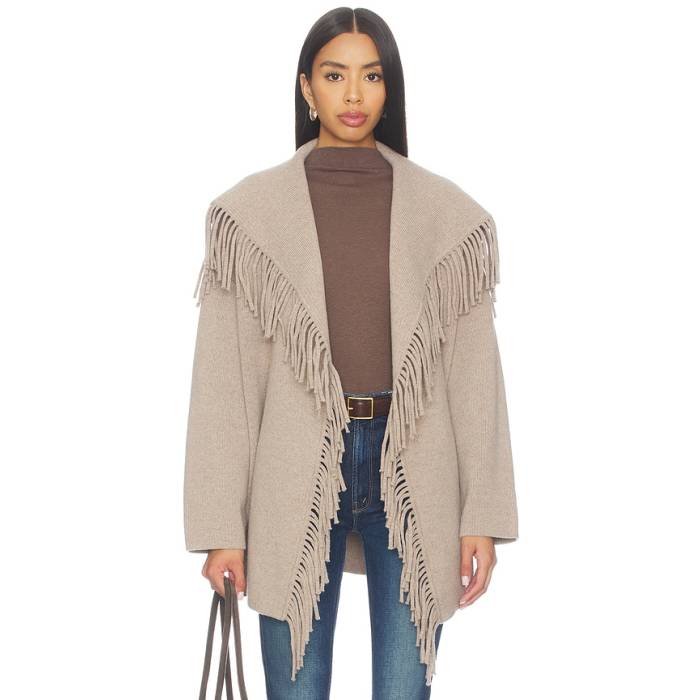 Naadam 【 Wool Tie Waist Fringe Coat Women Timber 】 タイ レディース