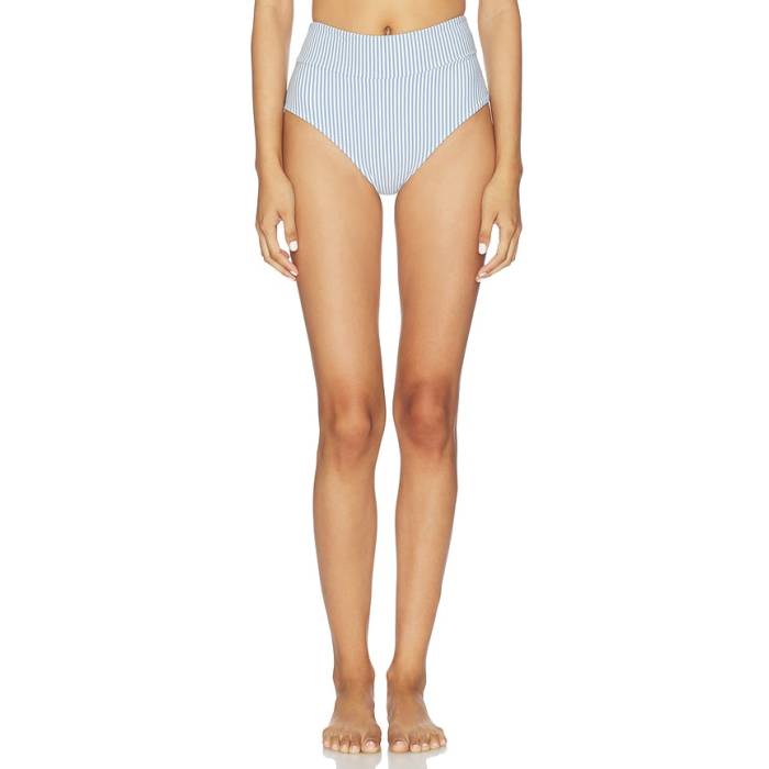 モンシー Montce 【 High Rise Bikini Bottom Women Blue Stripe 】 ハイ ライズ ズボン ボトムス レディース 青色 ブルー Stripe ストライプ｜スニケス