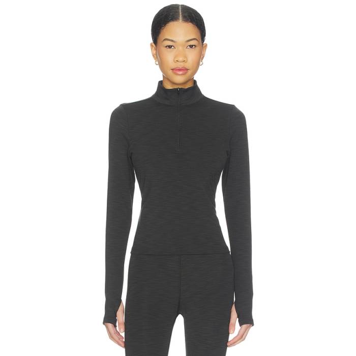 Splits59 【 Stevie Active Rib Half Zip Waist Length Top Women Heather Graphite 】 二分の一 レディース heather ギョリュウモドキ