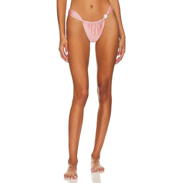 モンシー Montce 【 Sandra Pearl Bikini Bottom Women Satin Rose 】 パール ズボン ボトムス レディース サテン Rose ローズ｜スニケス