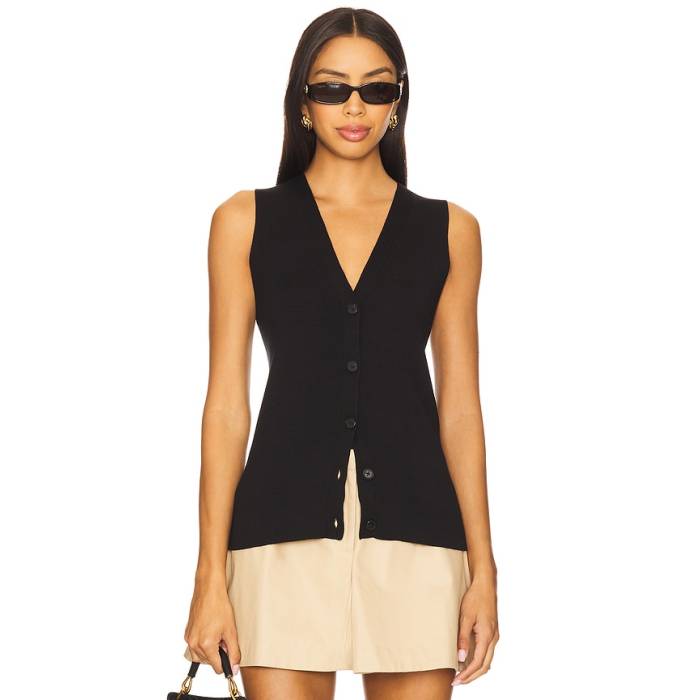 Anine Bing 【 Lawrence Vest Women Black 】 限りない レディース 黒いこと 黒いこと レディースファッション-トップス