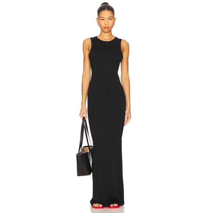 Eterne 【 Sleeveless Crewneck Soft Jersey Maxi Dress Women Black 】 Sleeveless ノン捩り プルオーバー お召しもの レディース 黒いこと 黒いこと