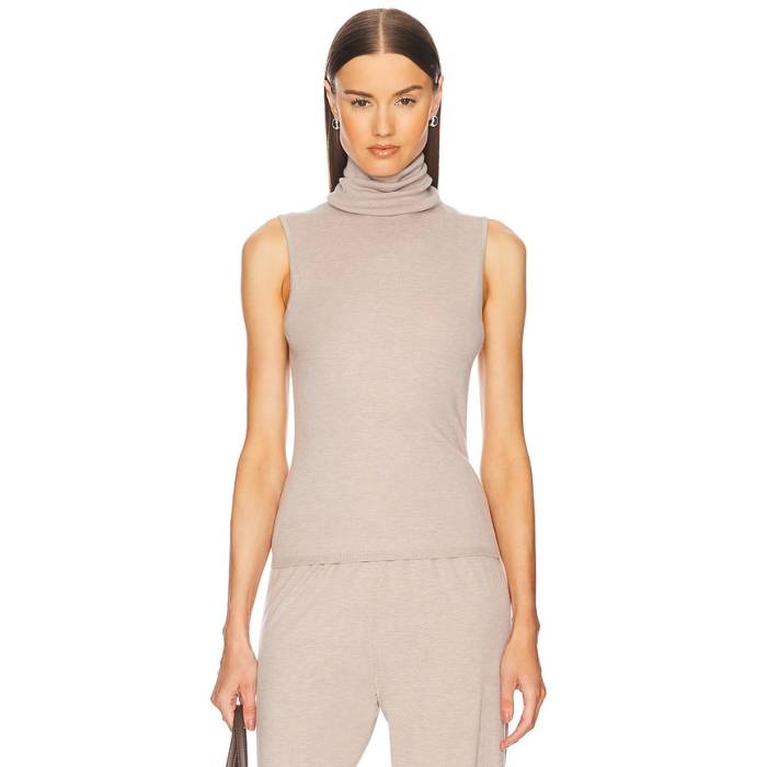 Helsa 【 Faye Knit Top Women Taupe 】 編み物 レディース
