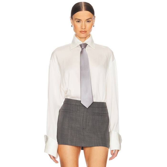 Helsa 【 The Relaxed Silk Shirt Women White 】 レディース 白いこと 白いこと