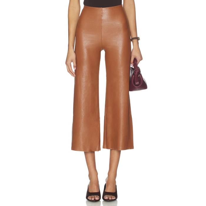 命令すること Commando 【 Faux Leather Cropped Pant Women Cognac 】 なめし革 ズボン下 レディース
