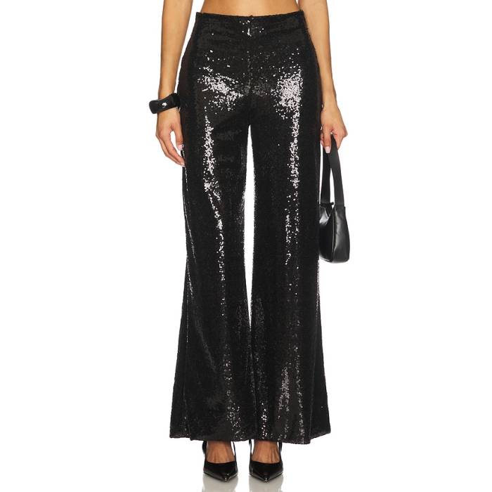 Ripley Rader 【 Sequin Wide Leg Pant Women Black 】 ズボン下 レディース 黒いこと 黒いこと