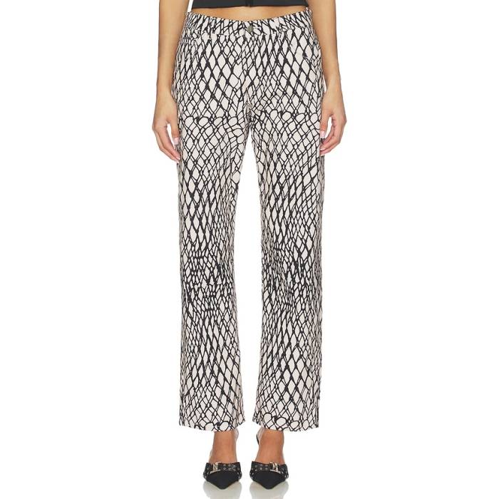 Miaou 【 Boyfriend Pant Women Black Lattice 】 ズボン下 レディース 黒いこと 黒いこと