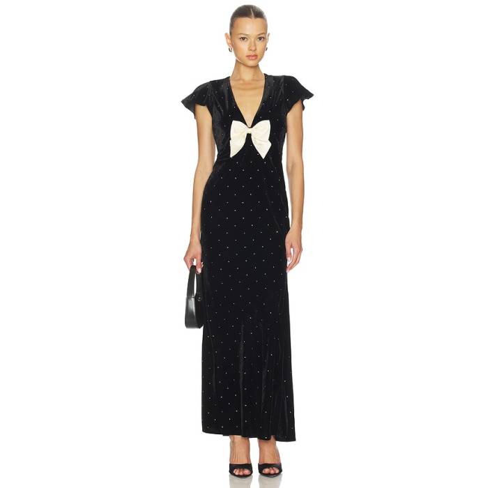 Loveshackfancy 【 Melora Dress Women Black 】 御召しもの レディース 黒いこと 黒いこと