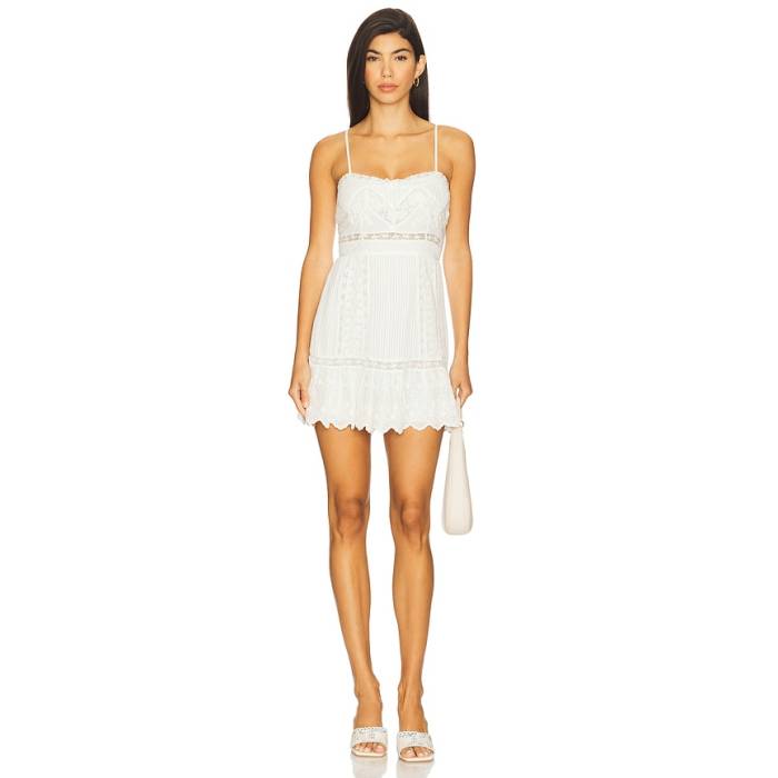 Loveshackfancy 【 Maera Dress Women Optic White 】 お召しもの レディース 白いこと 白いこと レディースファッション-ドレス
