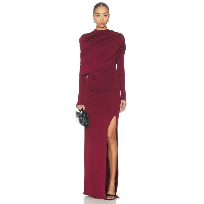 Lapointe 【 Asymmetrical Shawl Draped Gown Women Crimson 】 レディース クリムゾン
