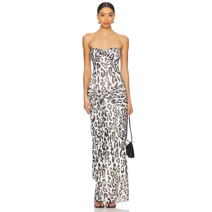 Afrm 【 Rosalie Maxi Dress Women Stark Leopard 】 お召しもの レディース ヒョウ柄 レオパード