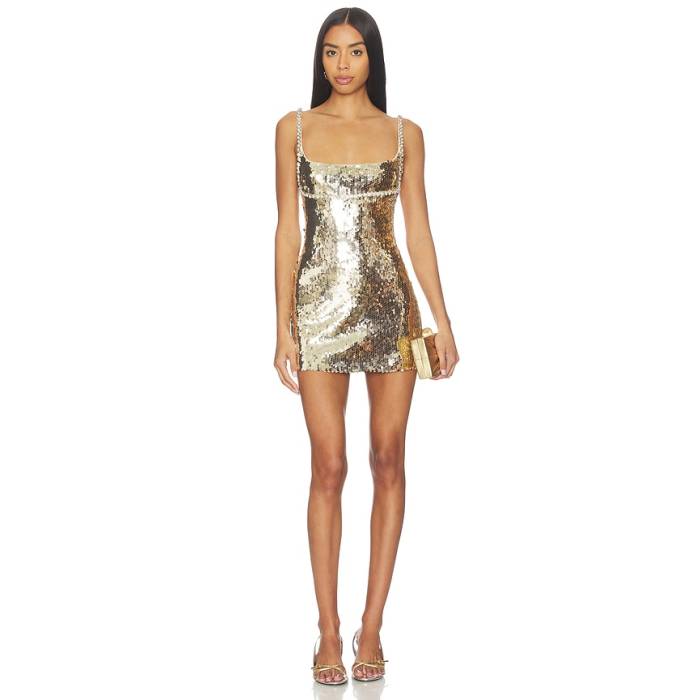 Retrofete 【 Aderyn Dress Women Gold 】 御召しもの レディース ゴールド