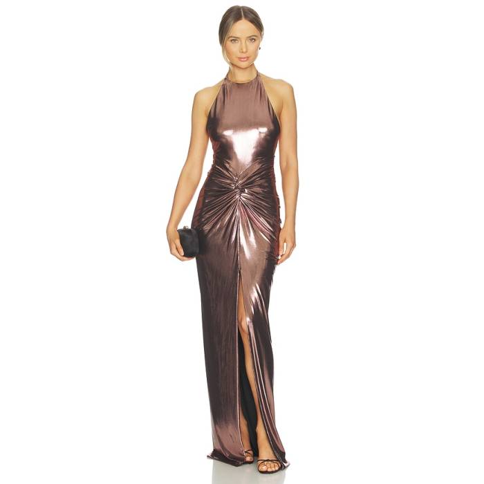 Retrofete 【 Anida Dress Women Metallic Rose Gold 】 御召しもの レディース Rose さくら色 ゴールド