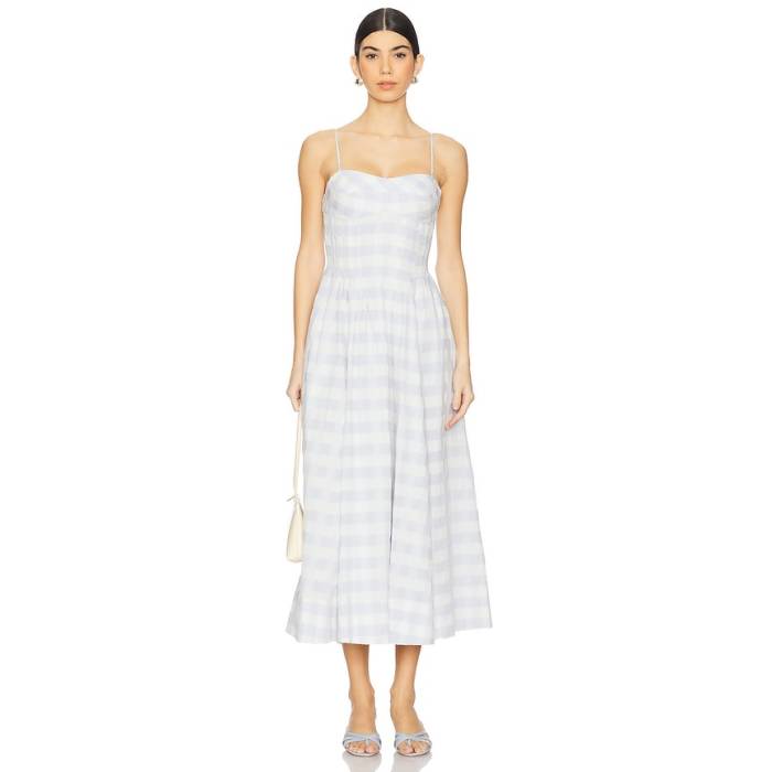 Simkhai 【 Kittiya Midi Dress Women Periwinkle Sky Multi 】 お召しもの レディース 天の原