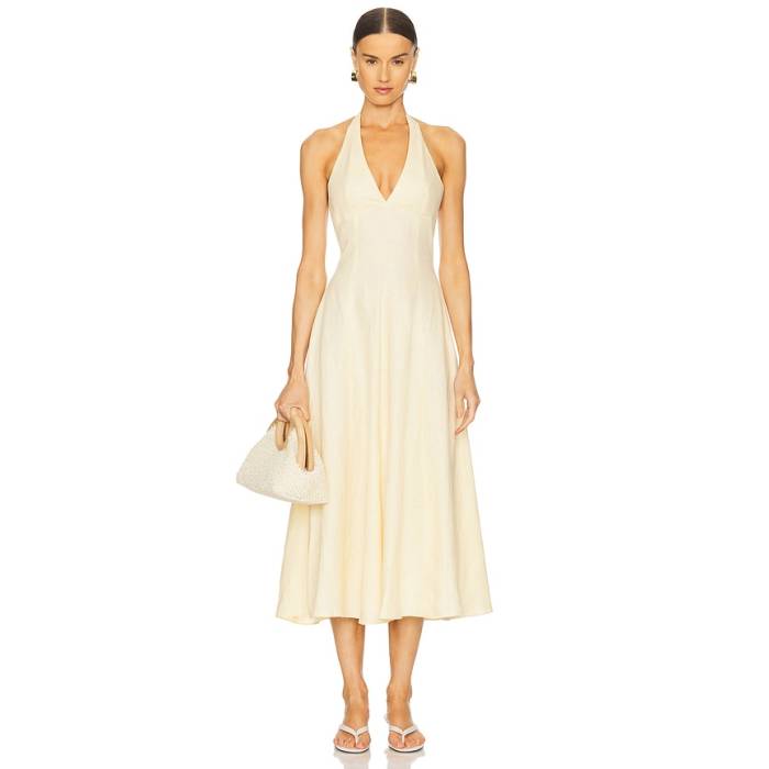 フェイスフルザブランド Faithfull The Brand 【 Marais Midi Dress Women Butter 】 ドレス レディース｜スニケス