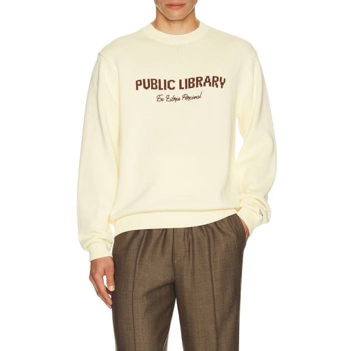 Percival 【 Public Library Knitted Crew Jumper Men Ecru 】 クルー メンズ｜スニケス