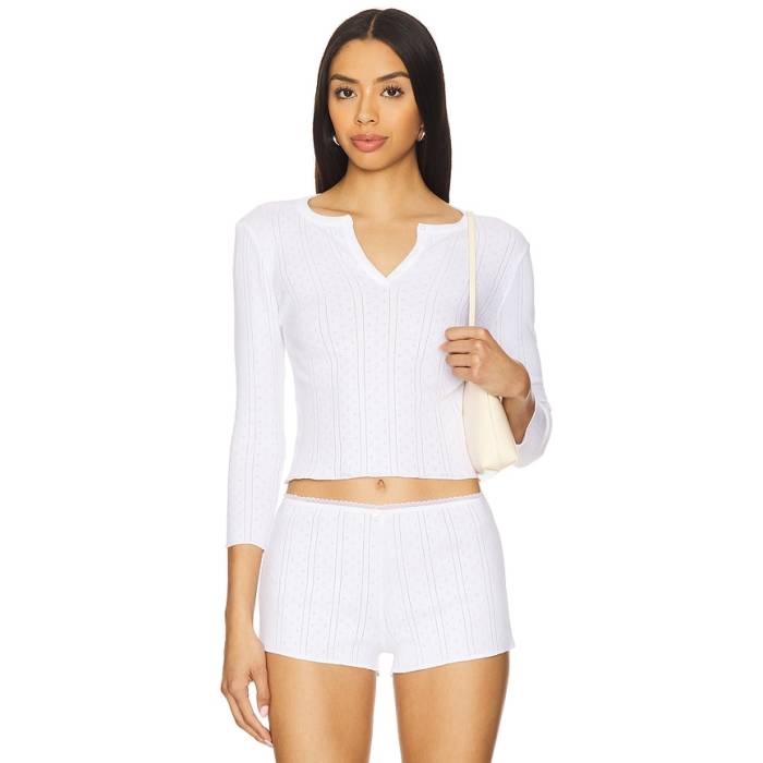 Cou Cou Intimates 【 The Baby Henley Top Women White 】 ヘンリー レディース 白色 ホワイト｜スニケス