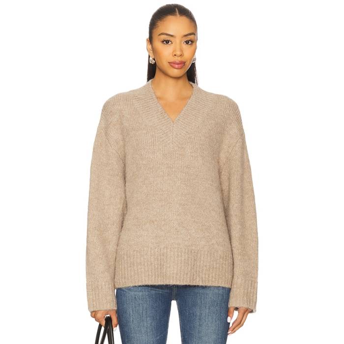 Pistola 【 Talia Chunky V-Neck Long Sleeve Sweater Women Taupe 】 Vのど首 Sleeve 衣袂 調教師 レディース