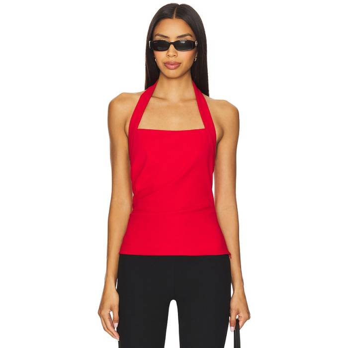 Elodie The Label 【 Colbie Crepe Top Women Red 】 縮緬 レディース Red 赤・赤いこと