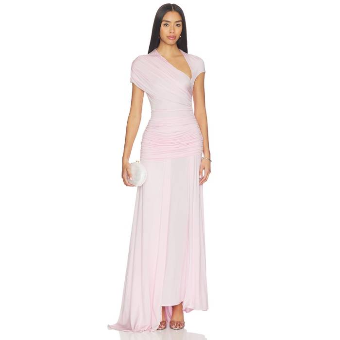 Self-Portrait 【 Pink Jersey Draped Maxi Dress Women Pink 】 pink さくら色 ティーシャツ 御召しもの レディース pink さくら色