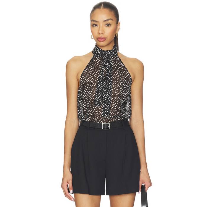 ニリ 置き目タン Nili Lotan 【 Alla Halterneck Top Women Wild Dot 】 レディース wild ワイルド