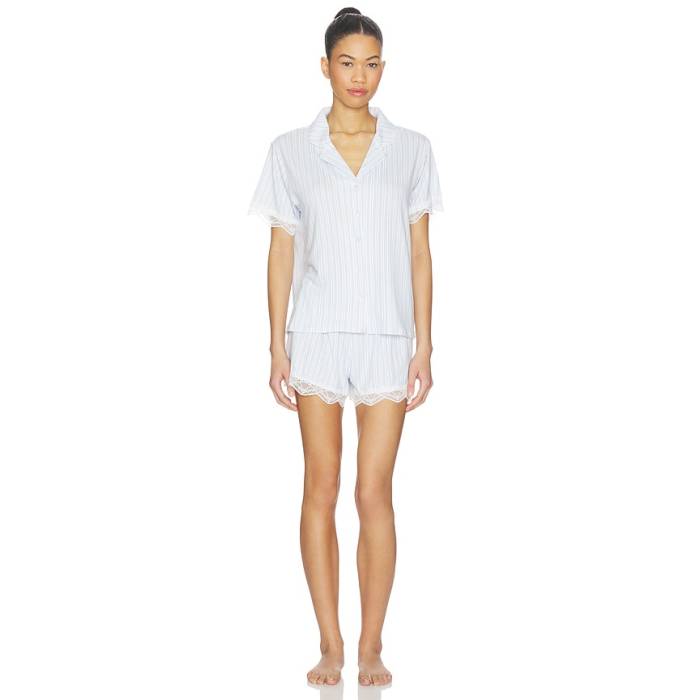Flora Nikrooz 【 Luna Notch Pajama Set Women Blue 】 レディース 青味 青み
